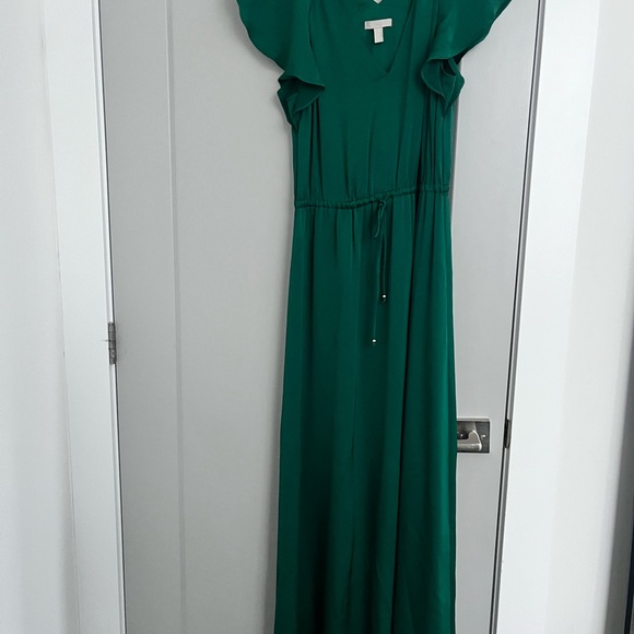 H&M Green Midi Dress with Ruffled Sleeves - Picture 4 of 4